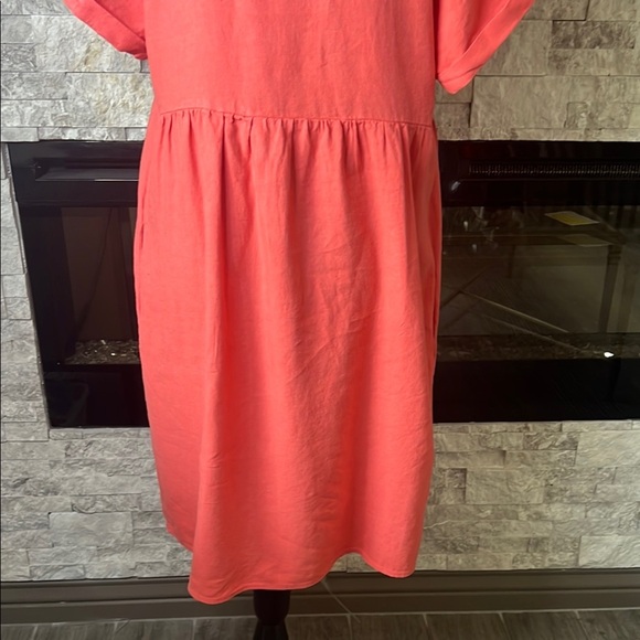 Briggs New York Coral linene blend sheath Dress size Large - Picture 9 of 10